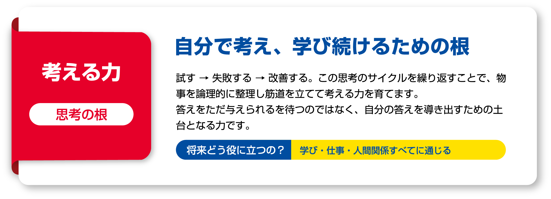 考える力・思考の根 自分で考え、学び続けるための根
